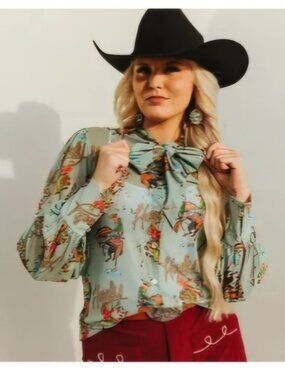 Howdy Mesh Tie Button Up